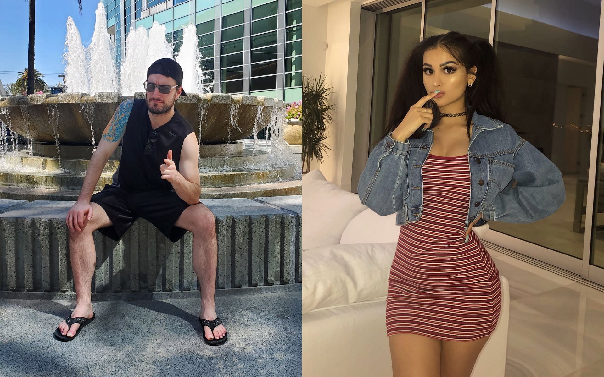 The Act Man called out SSSniperWolf on August 8, 2023 (Images via The Act Man and SSSNiperWolf/Twitter)