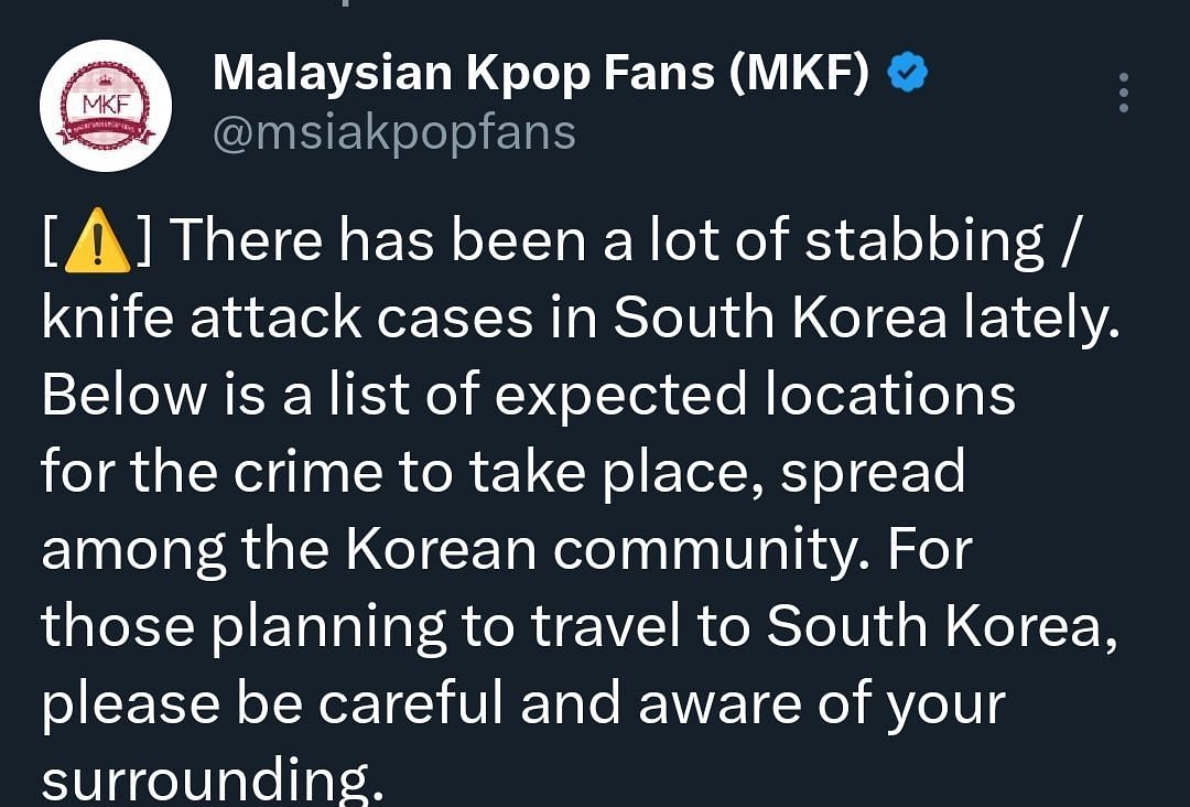 Increasing Knife Attacks In South Korea (Image via msiakpopfans)