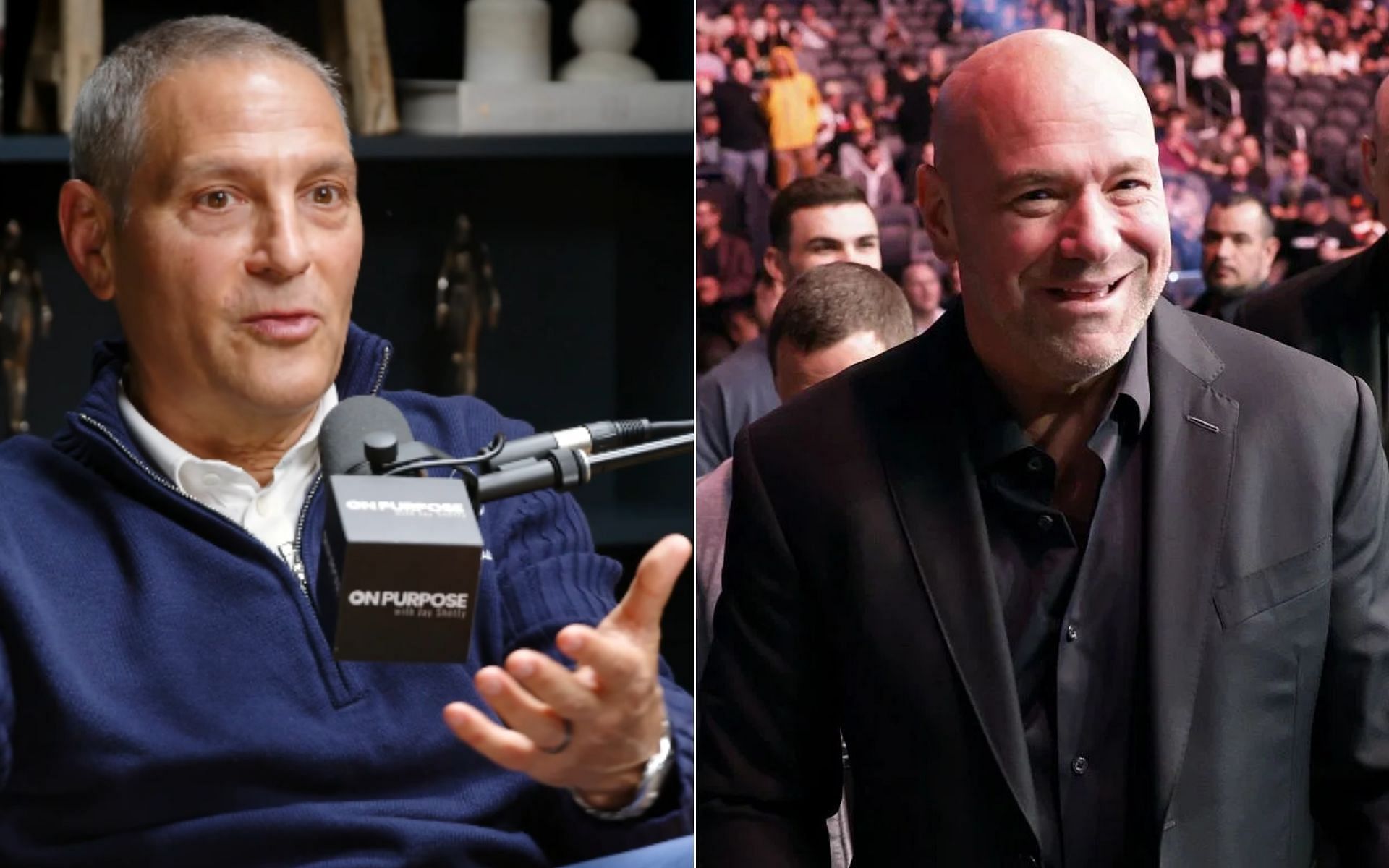 Ari Emanuel [Left], and Dana White [Right] [Photo credit: Jay Shetty Podcast - YouTube]