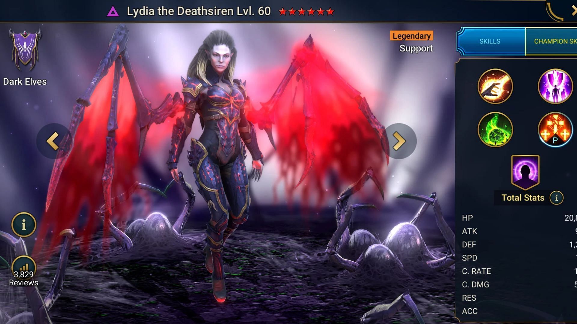 Lydia the Deathsiren in Raid Shadow Legends. (Image via Plarium)