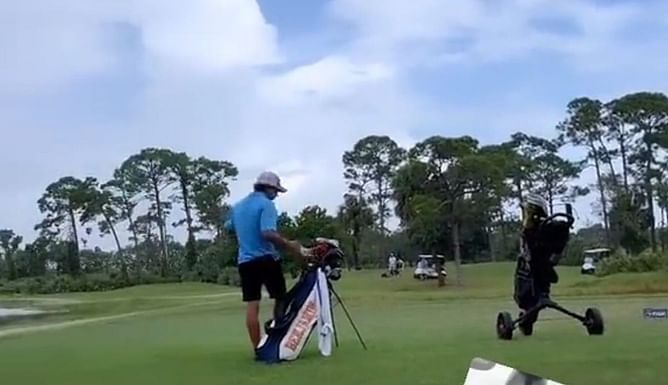 Watch: Tiger Woods spotted at Florida golf club with son Charlie