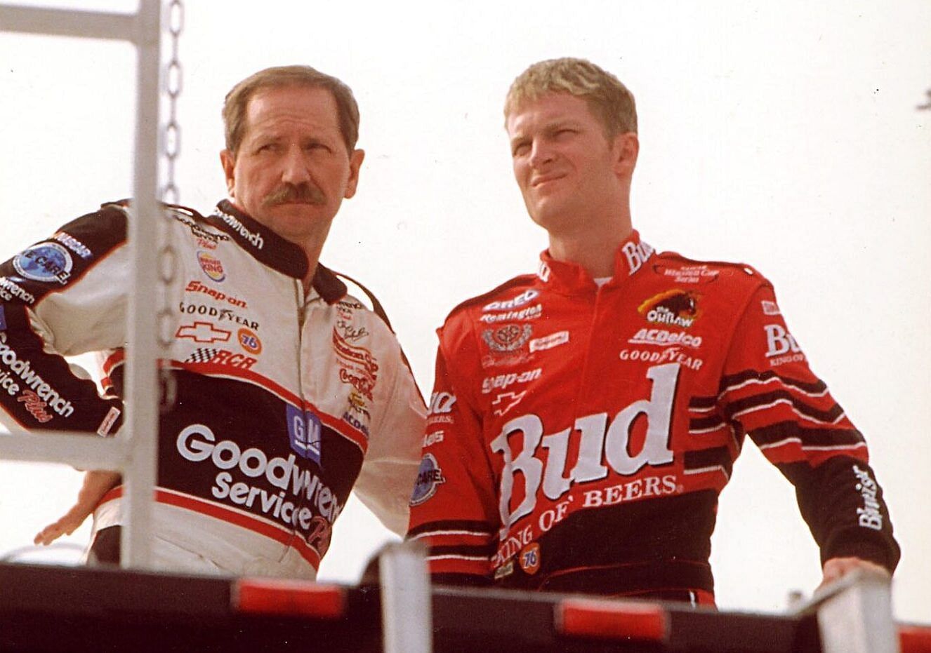 (L-R) NASCAR Cup Series drivers Dale Earnhardt Sr. and his son Dale Earnhardt Jr. Picture Credits: whiskeyriff.com/ISC Archives/CQ-Roll Call Group via Getty Images