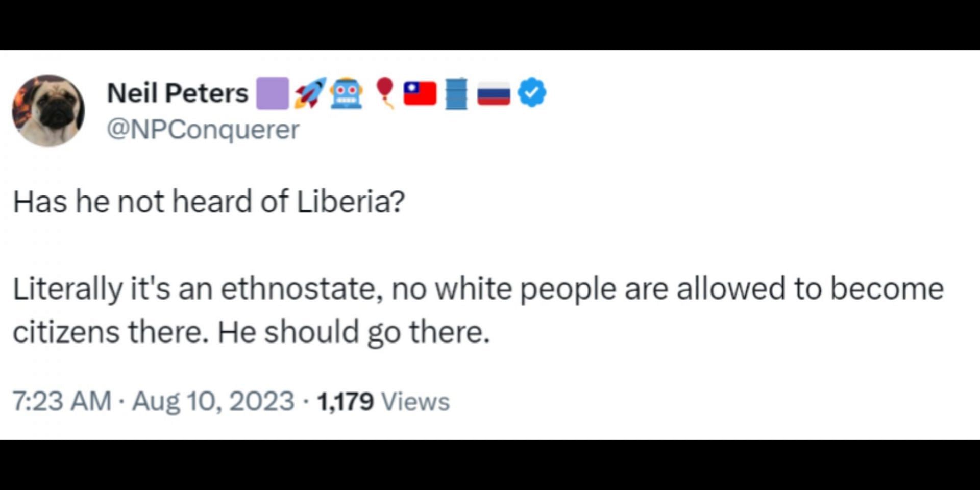 Black TikTok content creator garners backlash for hating on white people. (Image via X/Libs of TikTok)