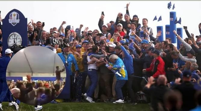 Watch: European Ryder Cup fans' unforgettable celebration after dominating team USA in foursomes in 2018
