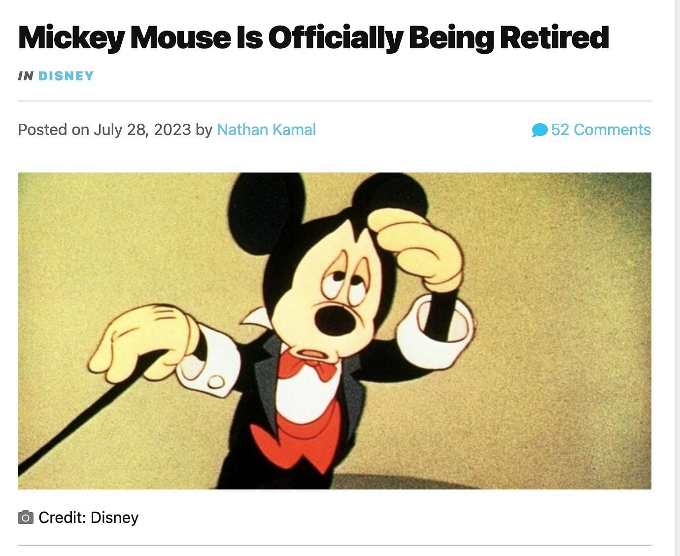Fact Check: Has the Walt Disney Company retired Mickey Mouse