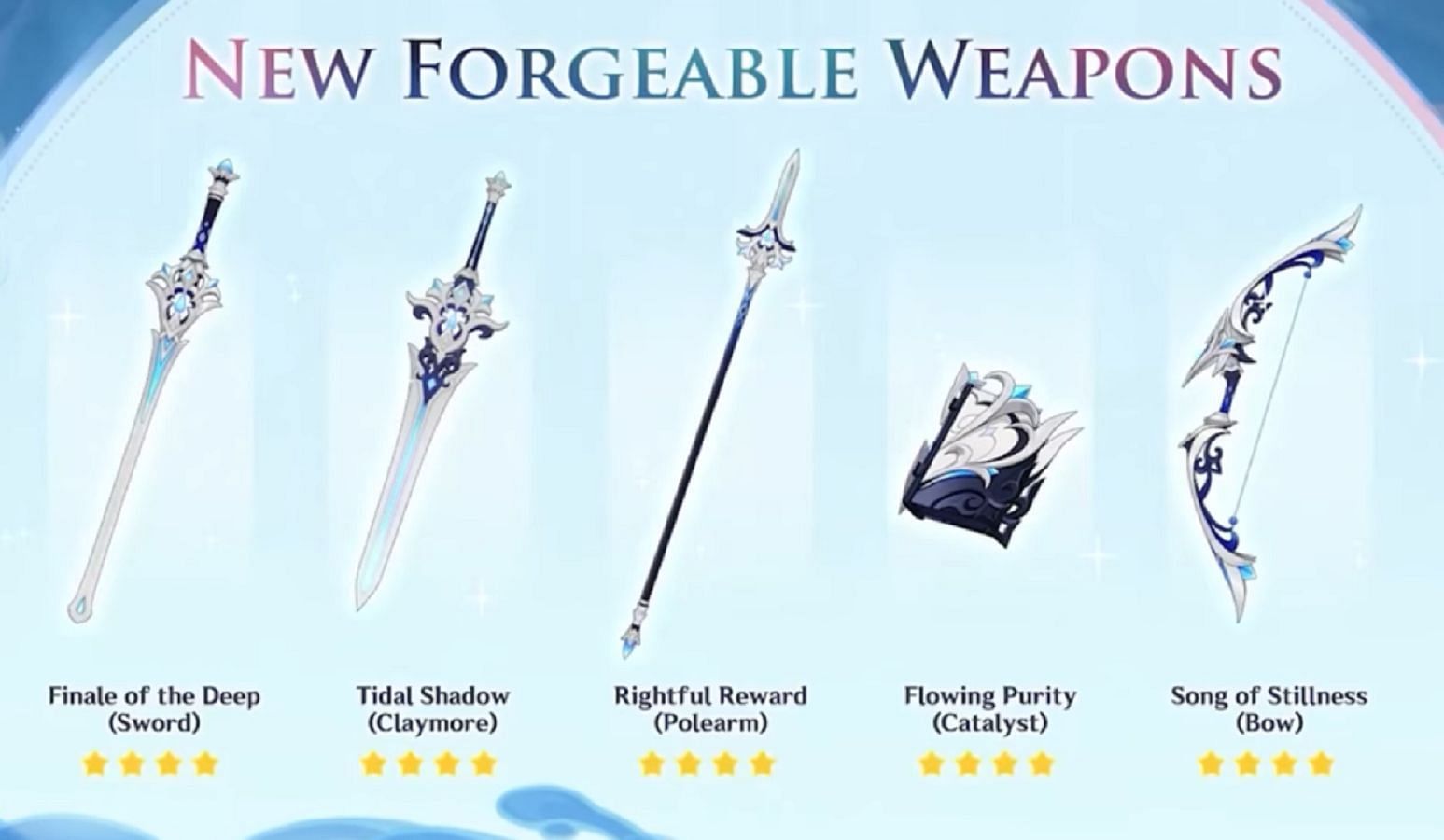 New forgeable weapons (Image via HoYoverse)