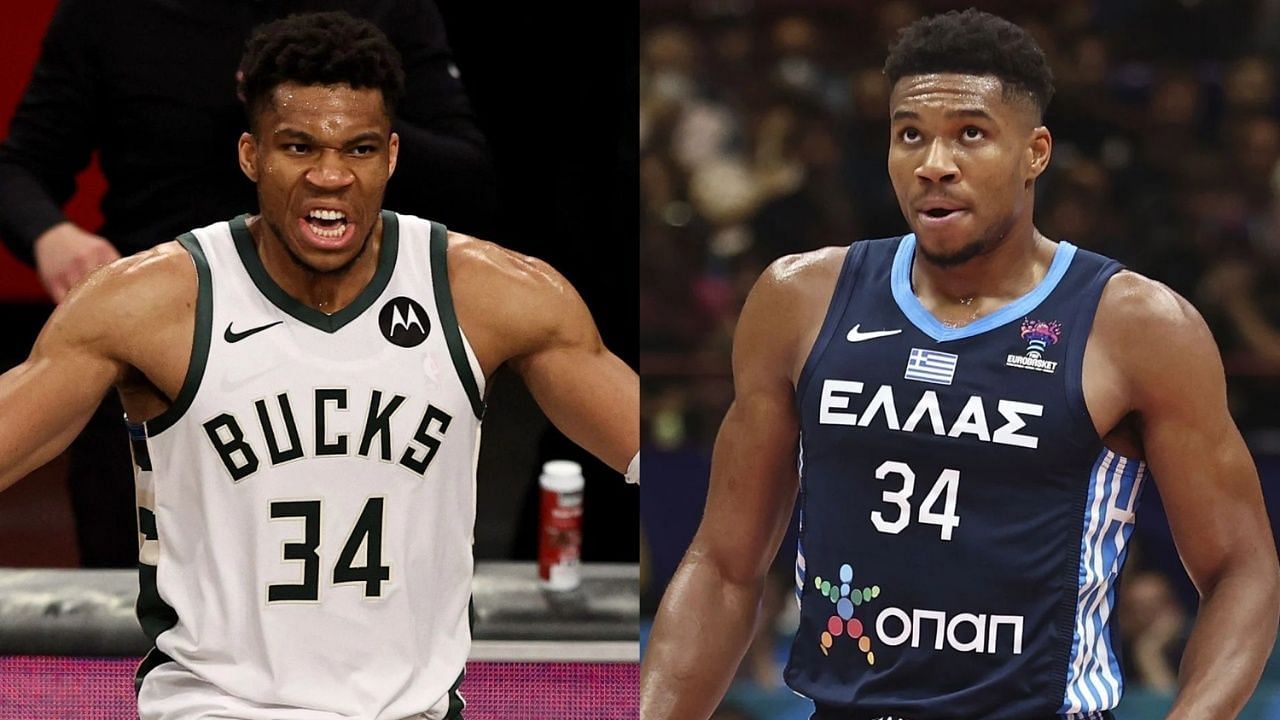 Giannis Antetokounmpo in the NBA and Giannis Antetokounmpo in FIBA competitions.