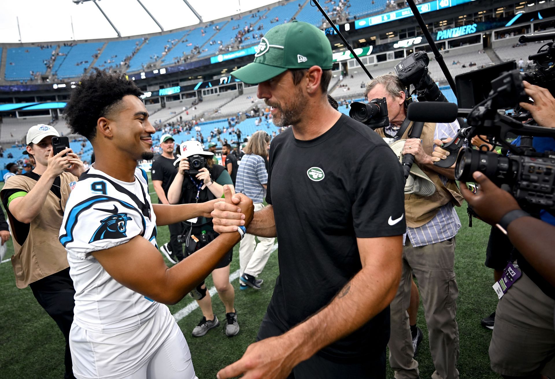 Aaron Rodgers at New York Jets v Carolina Panthers