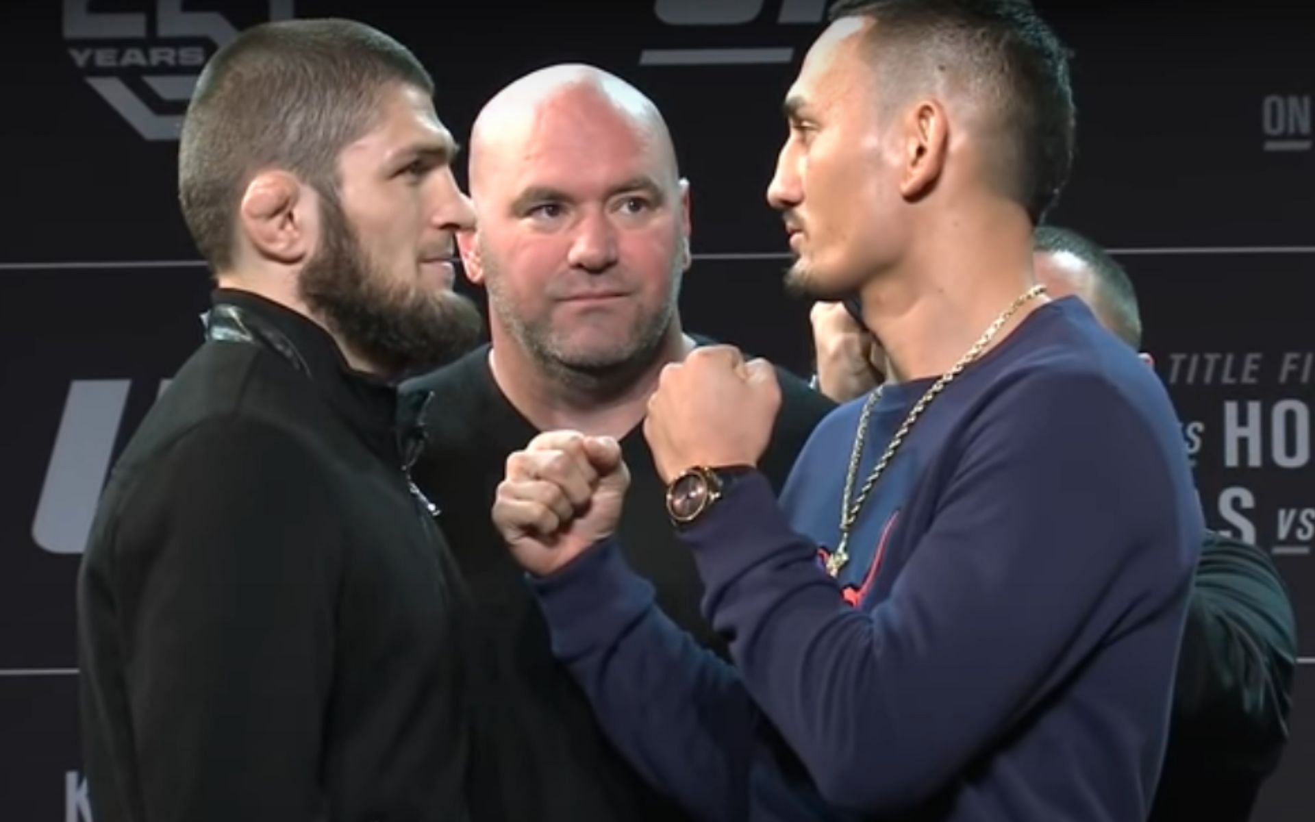 Khabib Nurmagomedov and Max Holloway were scheduled to fight in 2018 [Image Credit: UFC on YouTube]
