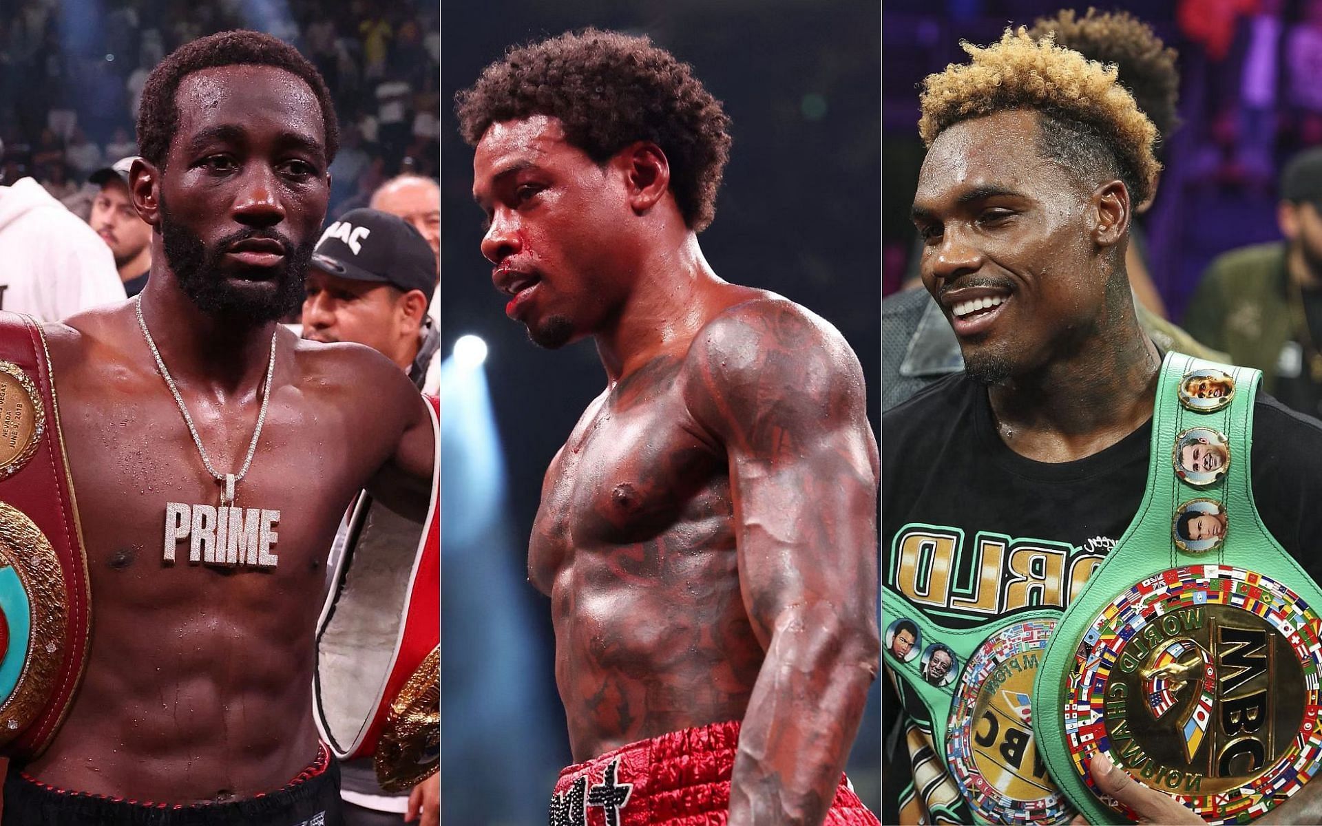 Terence Crawford (left), Errol Spence (middle) and Jermell Charlo (right)