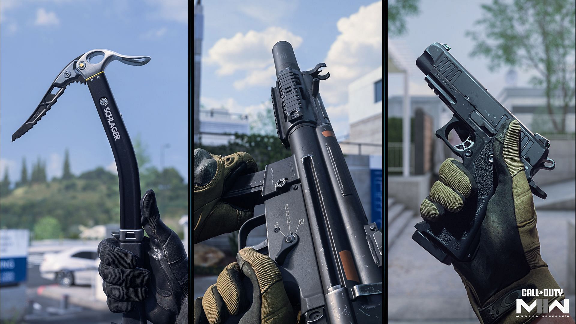 The Pickaxe, Daemon 9mm pistol, and the Lachmann Shroud SMG. (Image via Call of Duty)