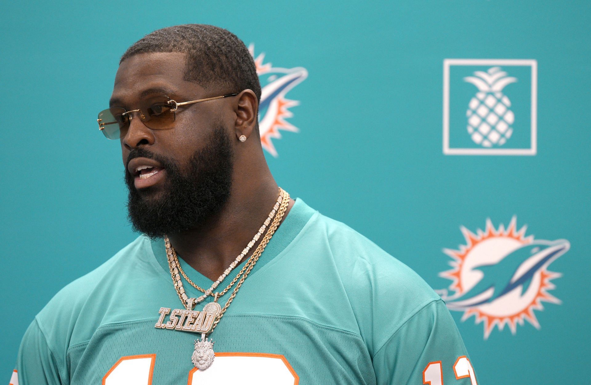 Terron Armstead during Miami Dolphins Press Conference
