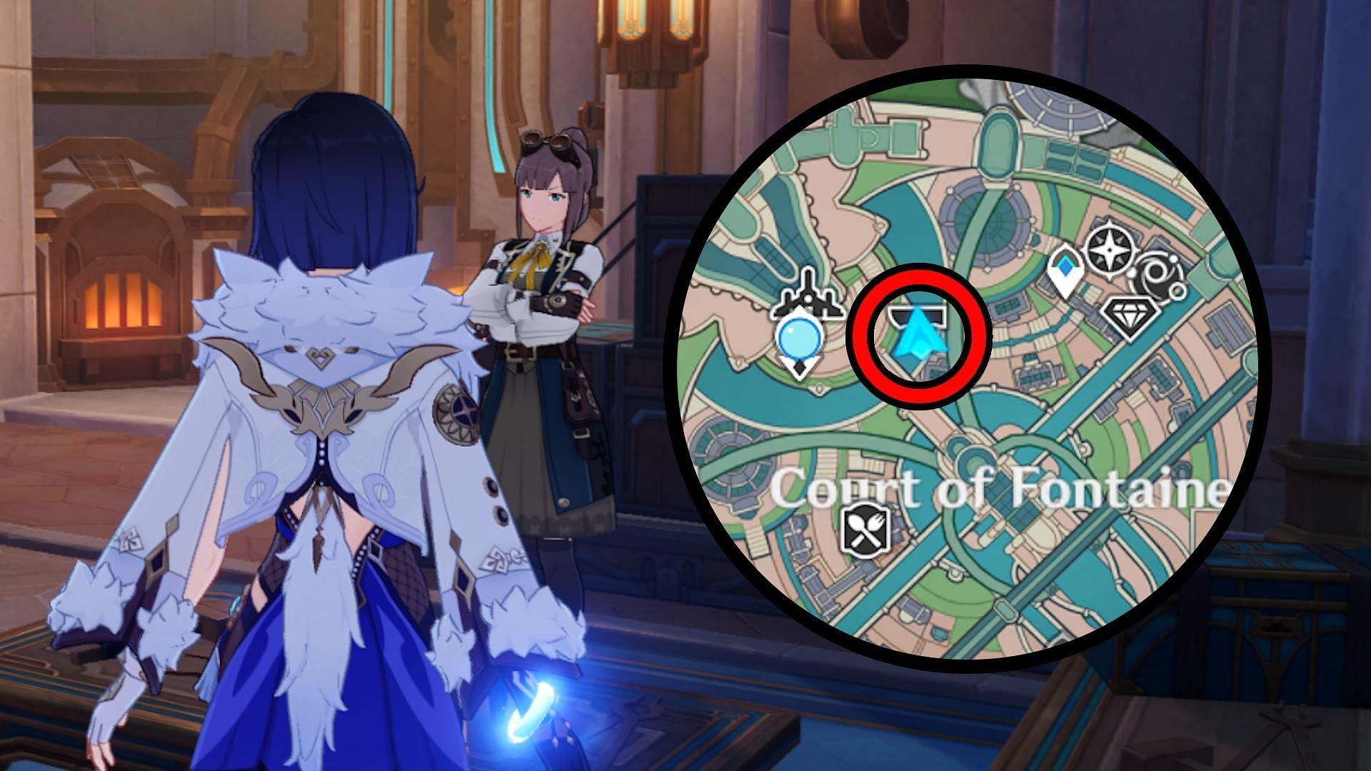 This is Estelle&#039;s location, the NPC who sells you the blueprints (Image via HoYoverse)