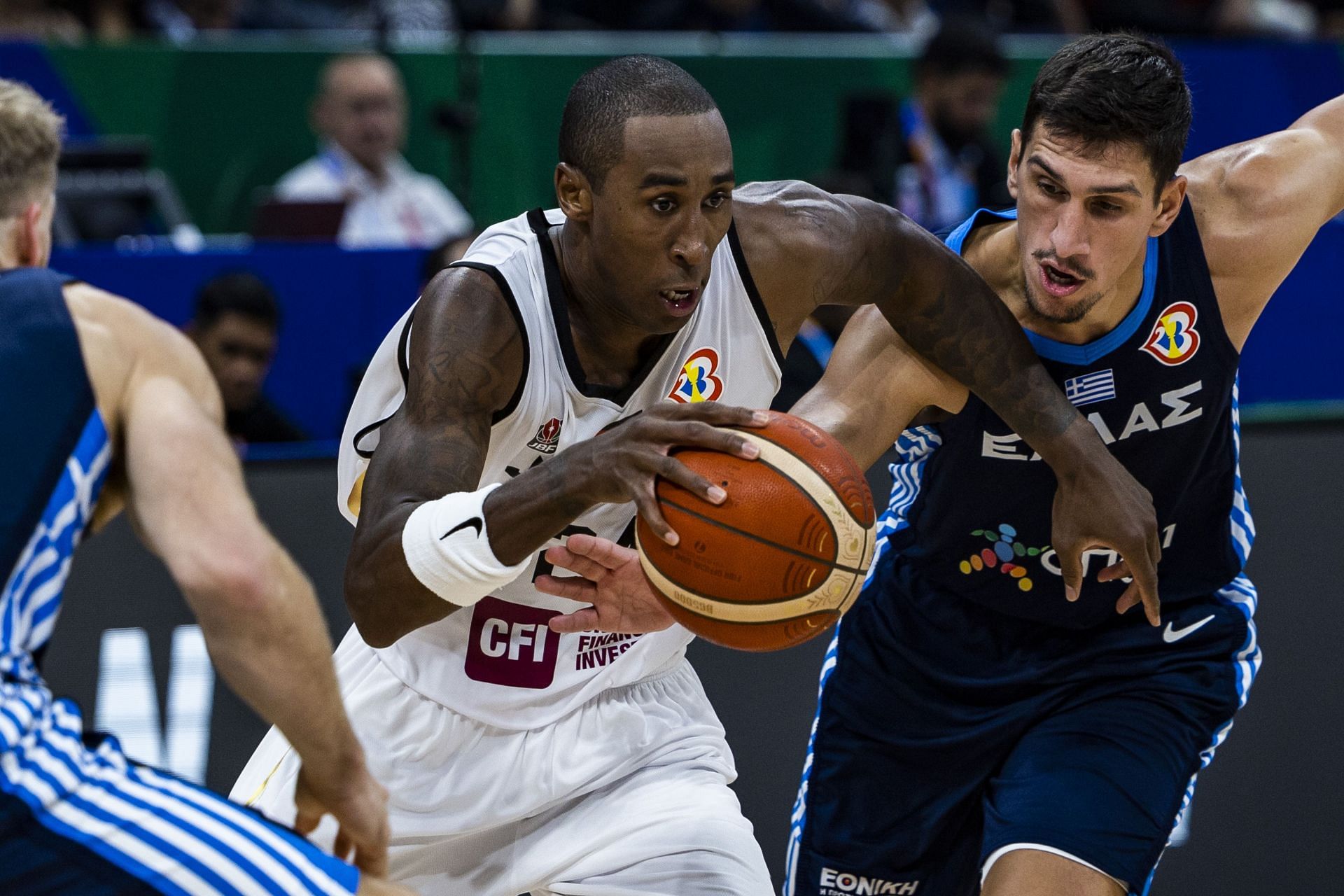 Rondae Hollis-Jefferson of Jordan against Greece at the 2023 FIBA World Cup