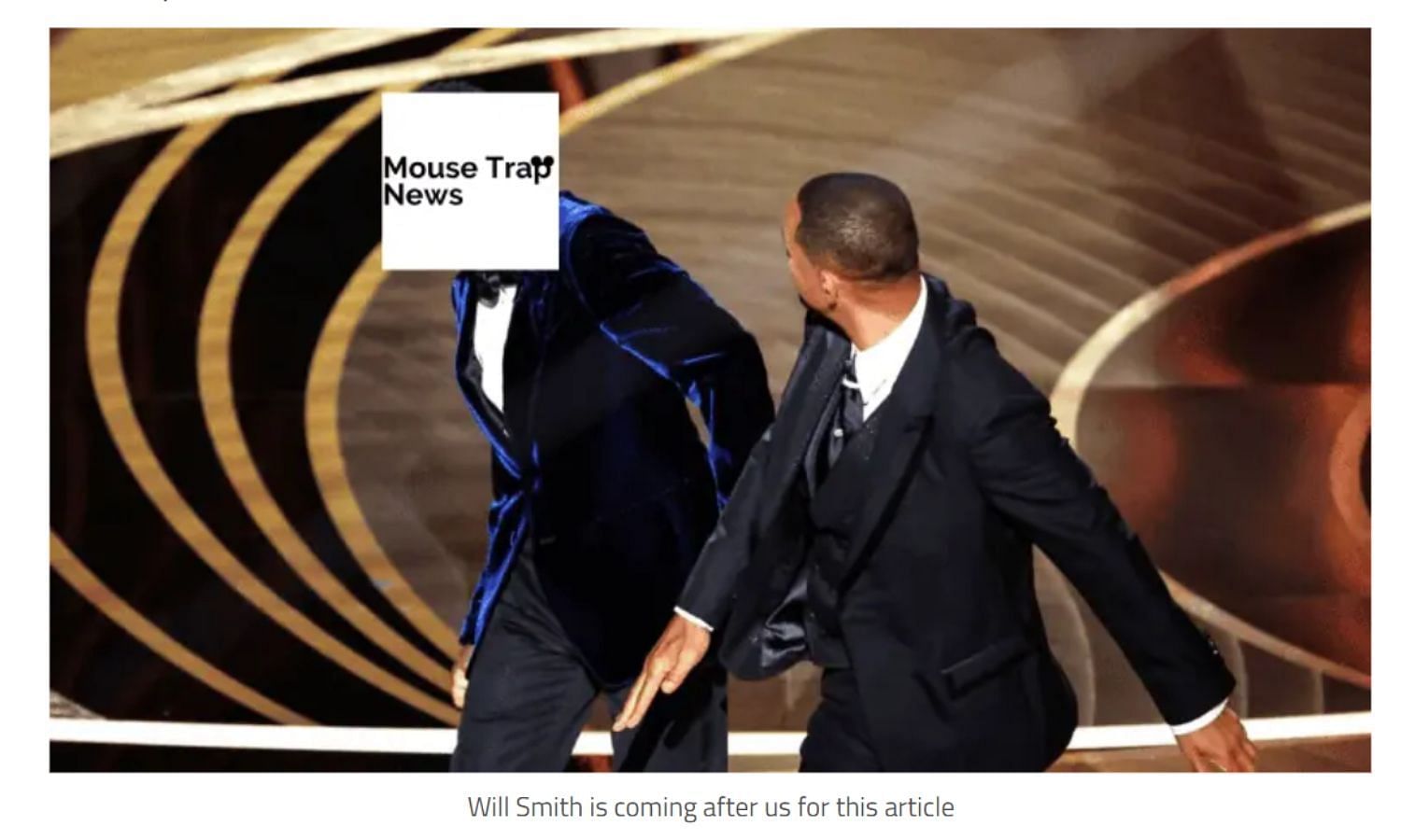Will Smith&#039;s infamous slap was made into a meme by Mouse Trap News (Image via Mouse Trap News)