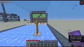 Minecraft player uses redstone and slime to play tennis