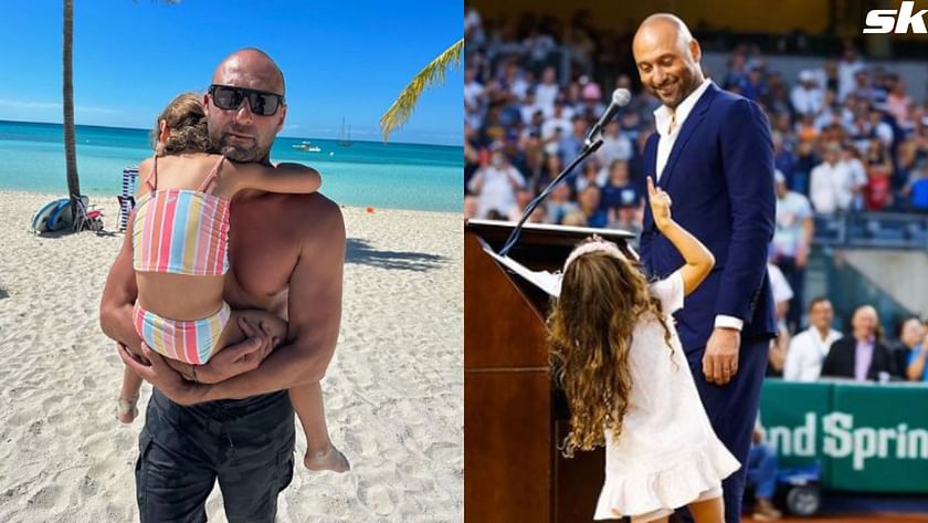 Derek Jeter gave fans a rare glimpse of his daughters, Bella and