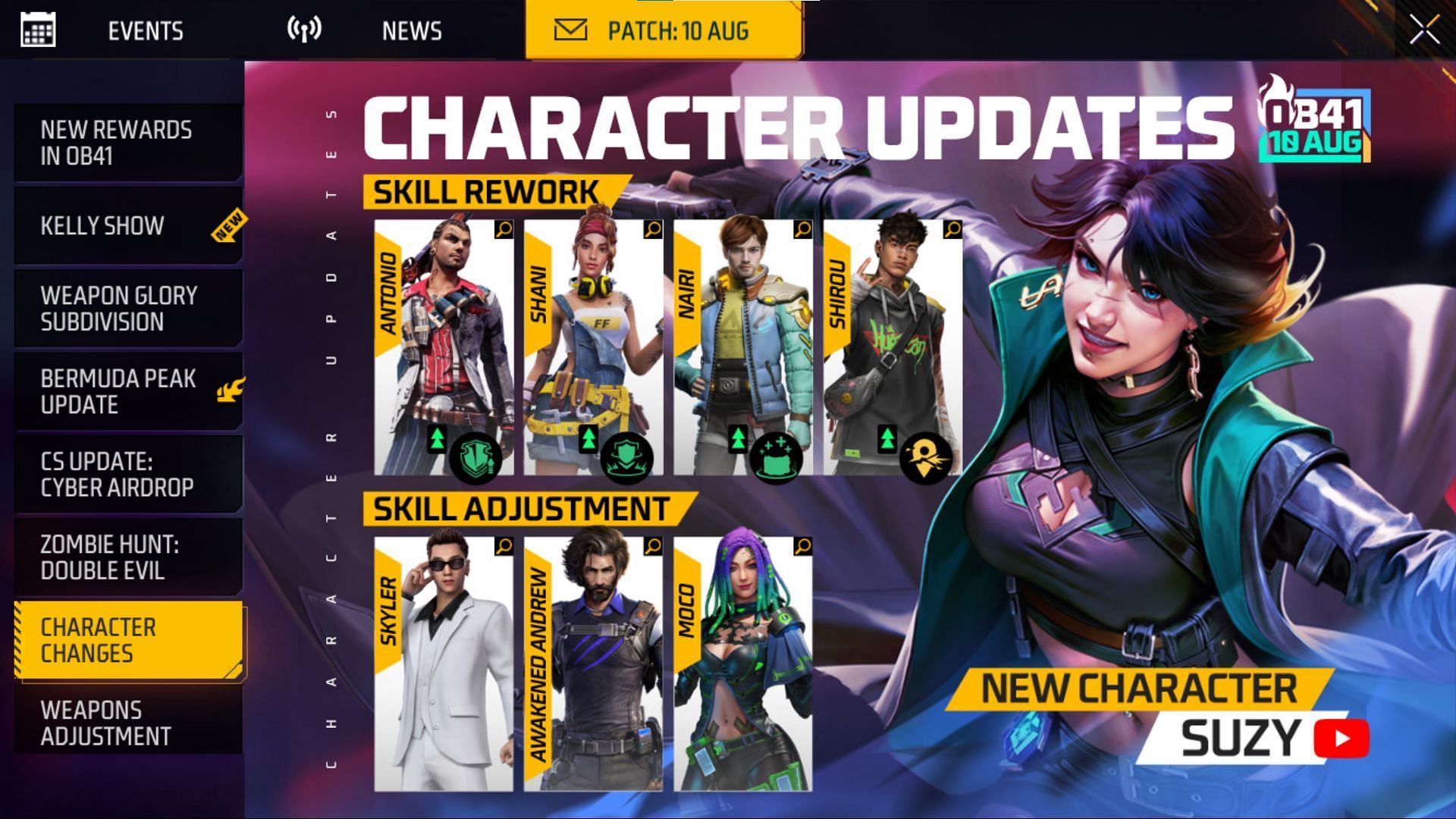 A number of character abilities will be adjusted (Image via Garena)