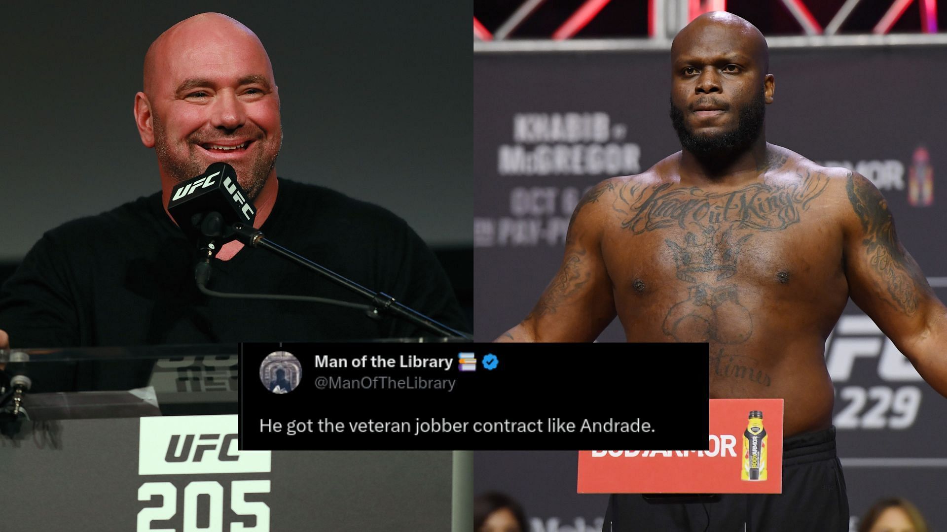 Dana White (left), Derrick Lewis (right) 