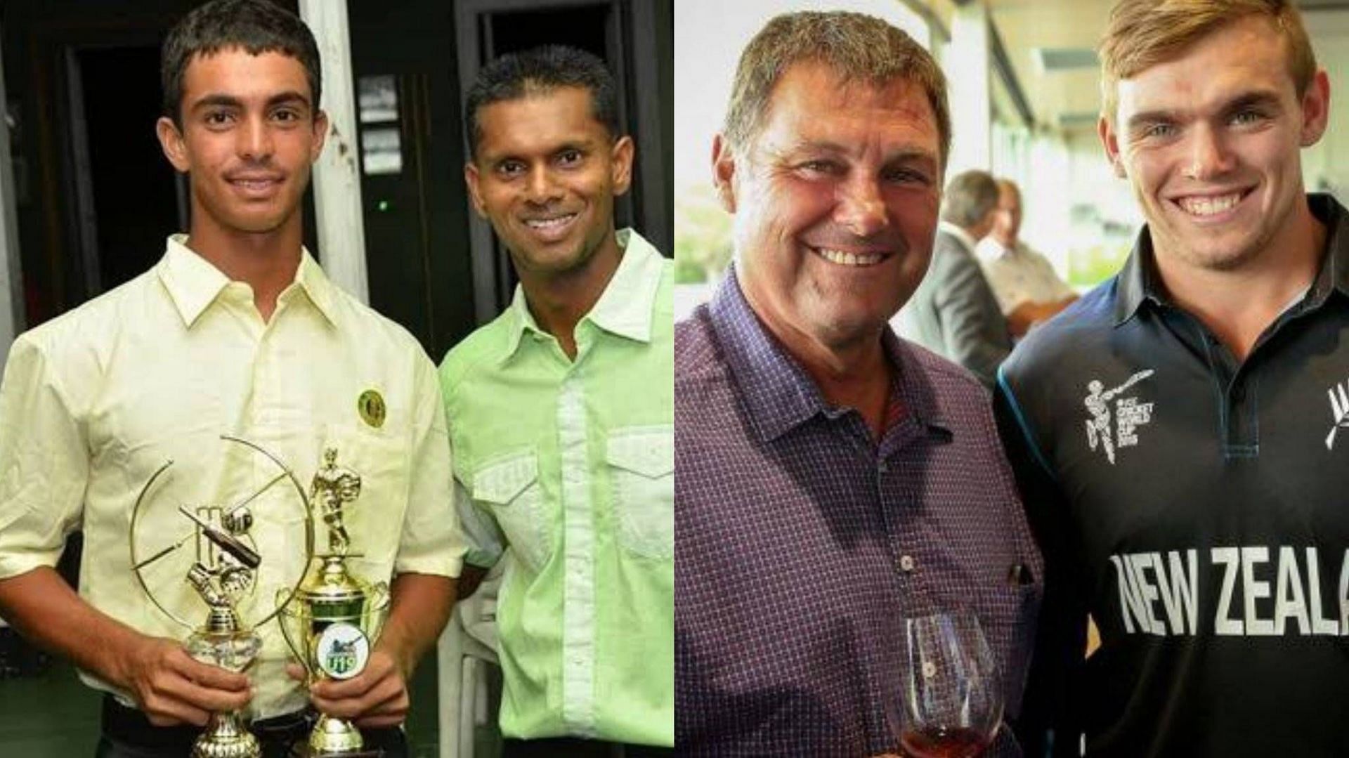 Tom Latham with his father, Shivnarine Chanderpaul with his son