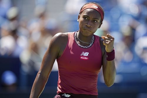 Coco Gauff against Karolina Muchova at the final of the 2023 Cincinnati Open.