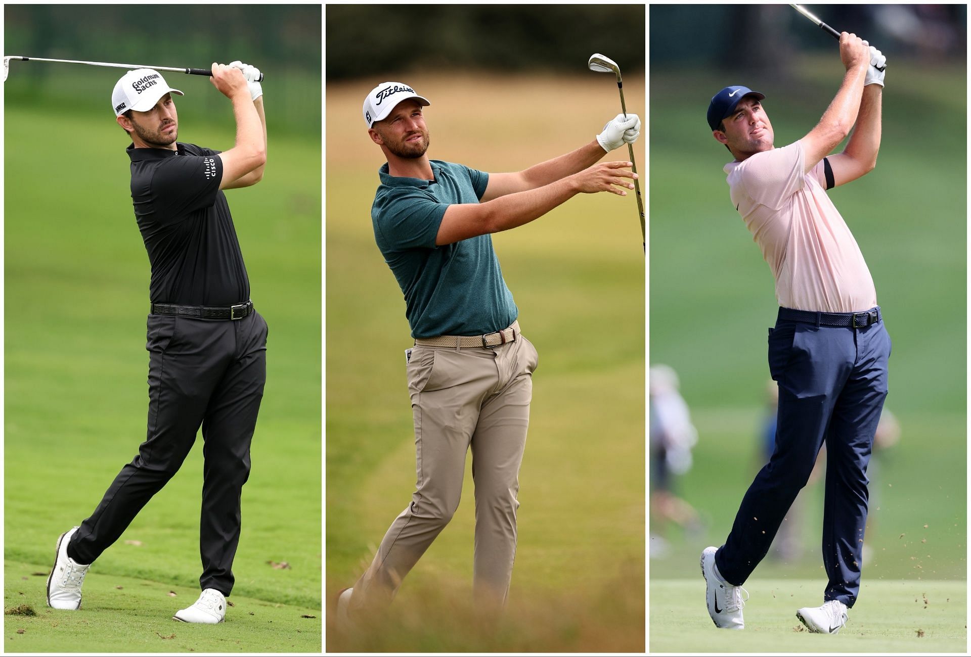 Patrick Cantlay, Wyndham Clark, Scottie Scheffler (via Getty Images)