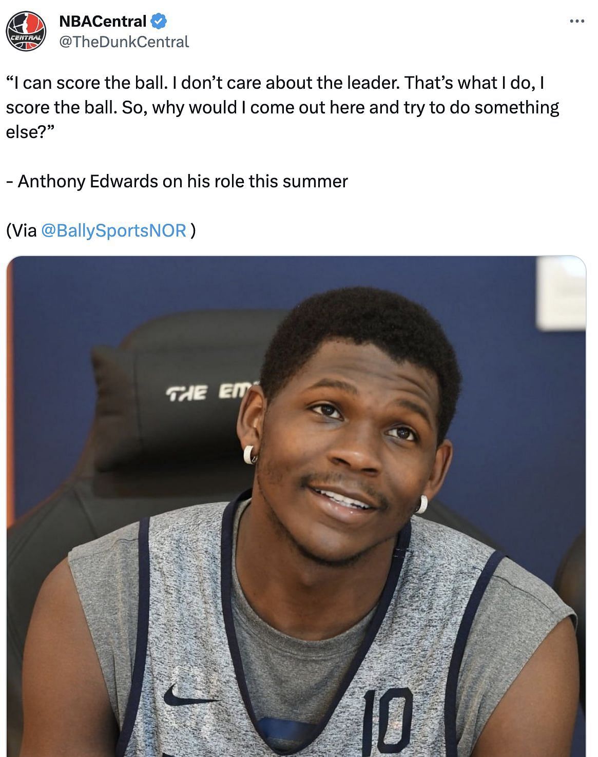 Anthony Edwards Says He Doesn't Want To Be A Leader On Team USA