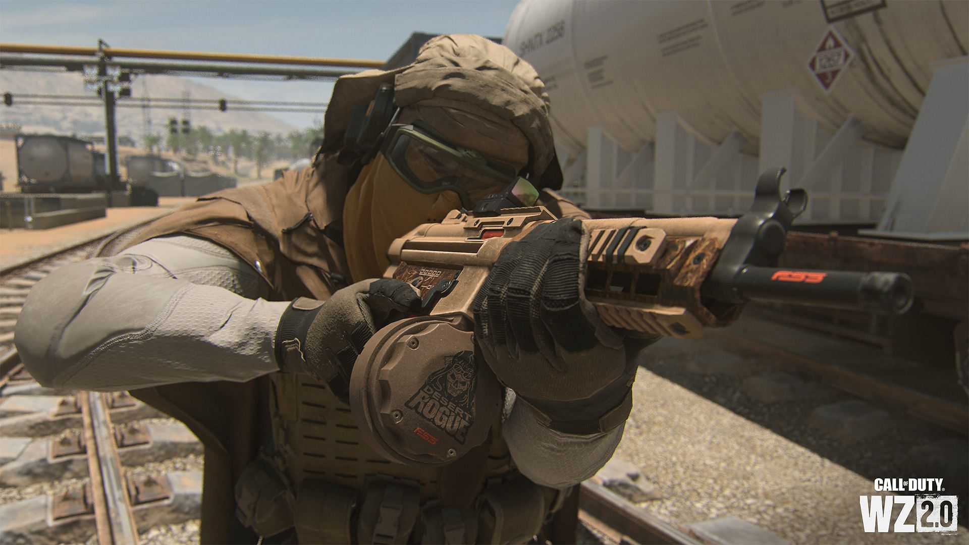 An Operator aim down the sight at a target.