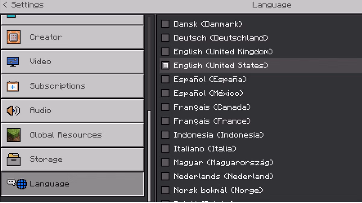 language: How to change language in Minecraft