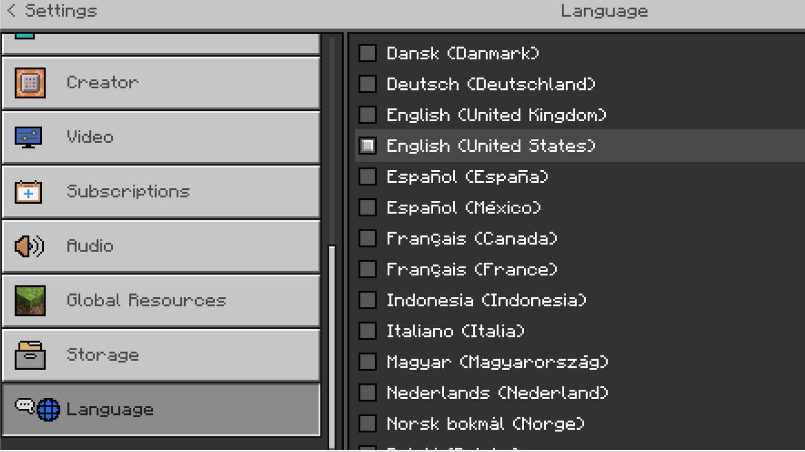 language: How to change language in Minecraft