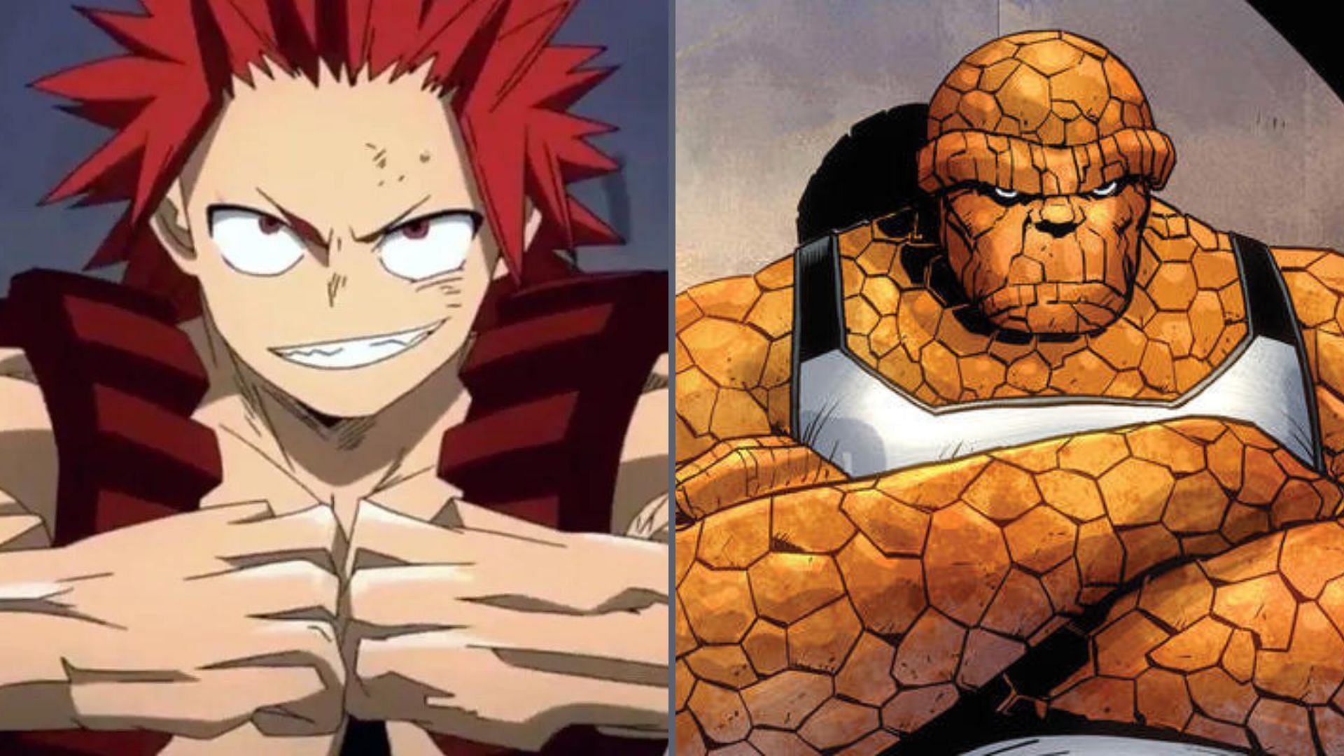 Kirishima and The Thing (Image via Studio Bones and Marvel Comics)