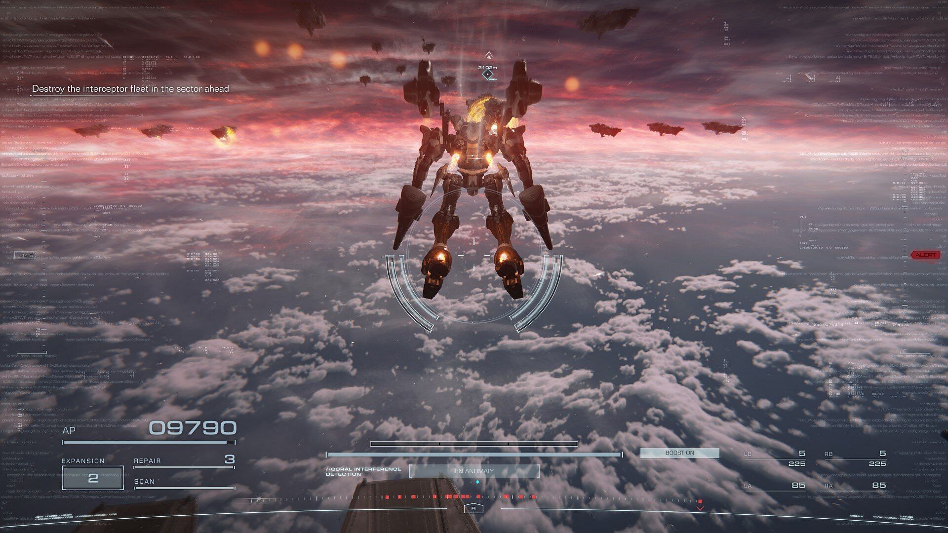 You even get to go to outer space and fight fleets of massive spaceships in Armored Core 6 (Image via FromSoftware, Sportskeeda)