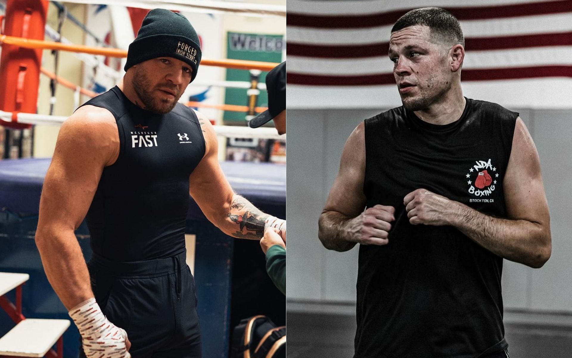 Conor McGregor (left) Nate Diaz (right) [Image courtesy @thenotoriousmma @natediaz209 on Instagram]