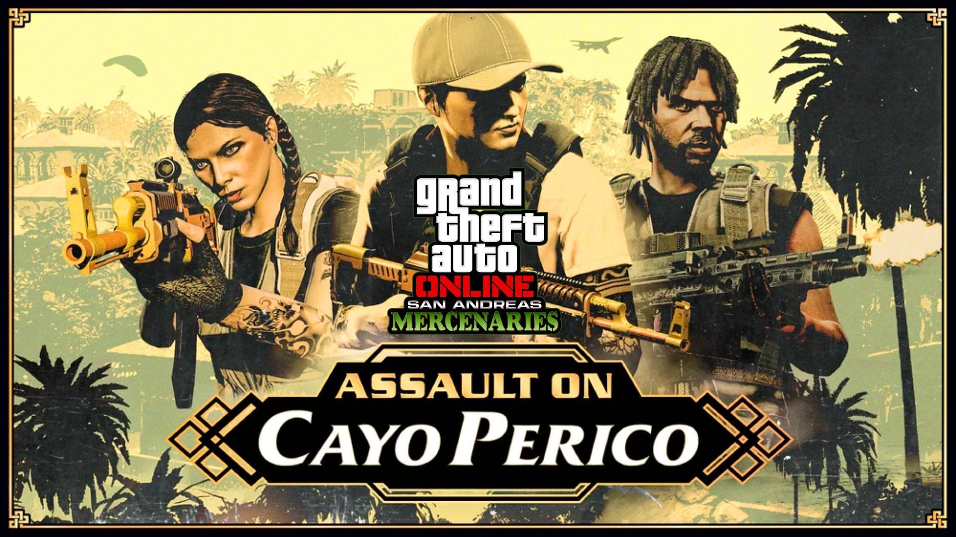 The official poster of the GTA Online: Assault on Cayo Perico Adversary Mode (Image via Rockstar Games)