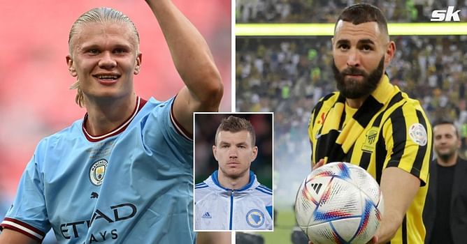 “I haven’t seen these qualities in a player recently” – Edin Dzeko names Erling Haaland quality that makes him stand out when compared to Benzema