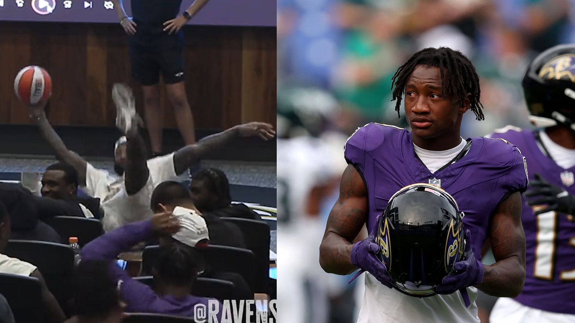 Ravens players go wild after finding out Flowers