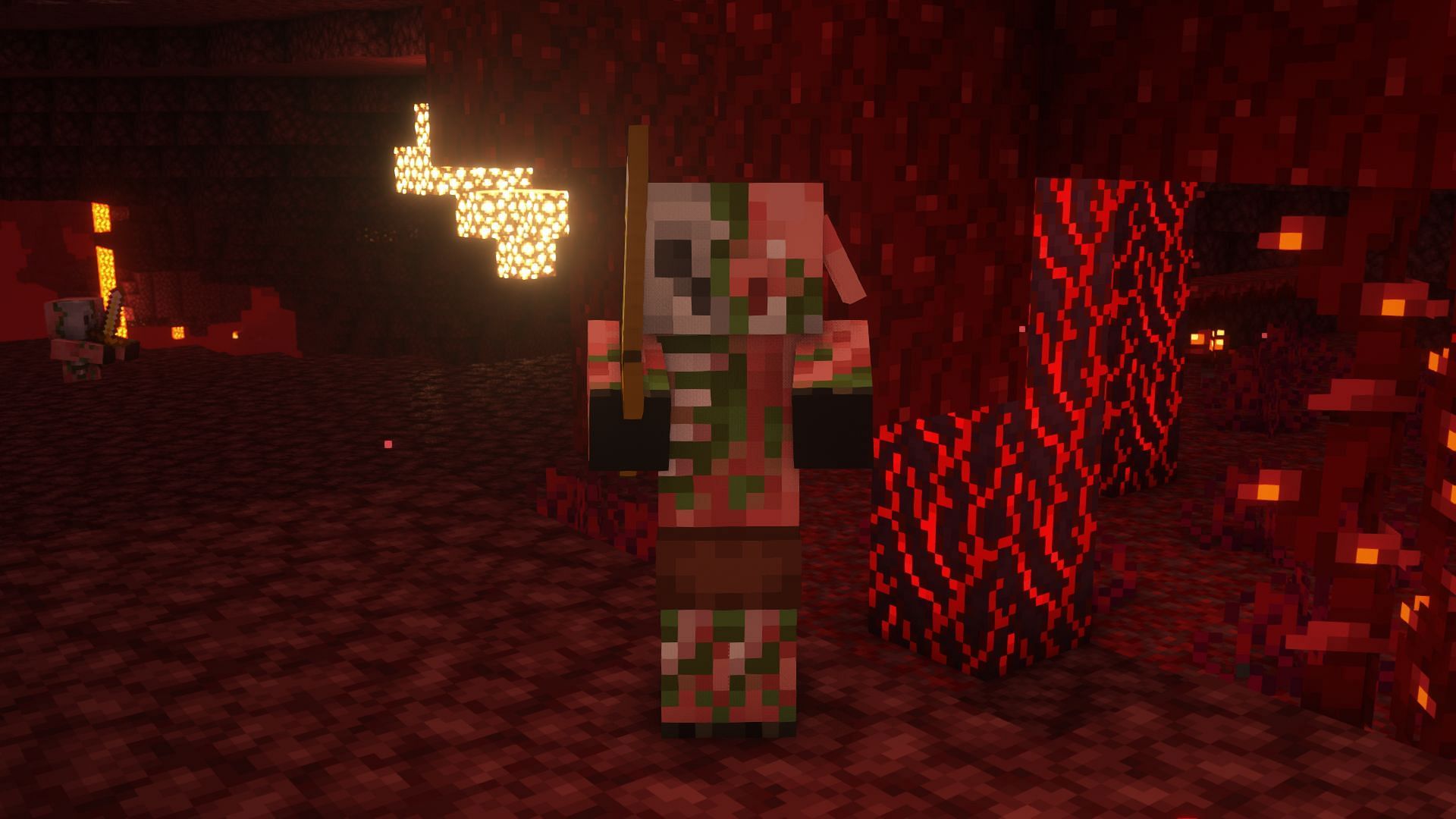 A zombified piglin in the nether (Image via Mojang)