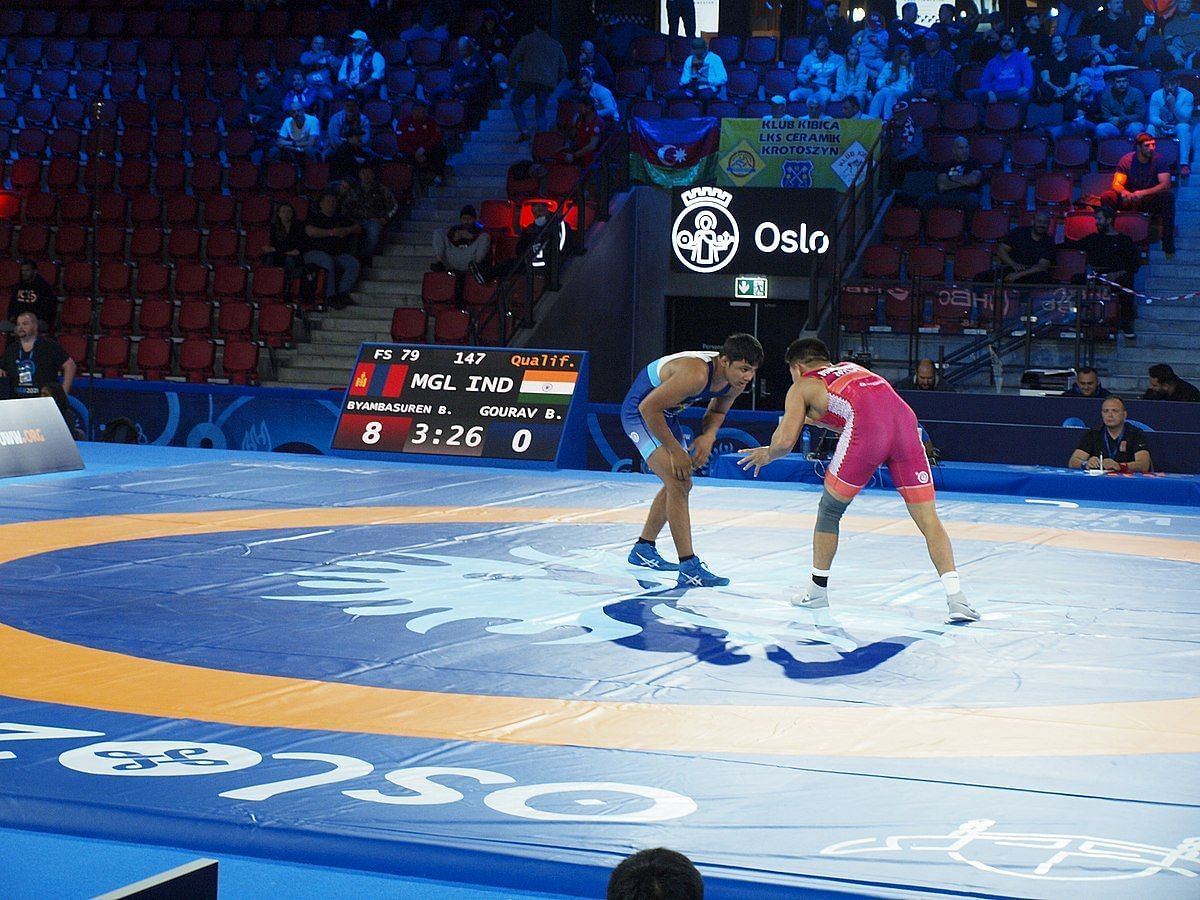 India competing in the World Wrestling Championships 2021 in Norway.