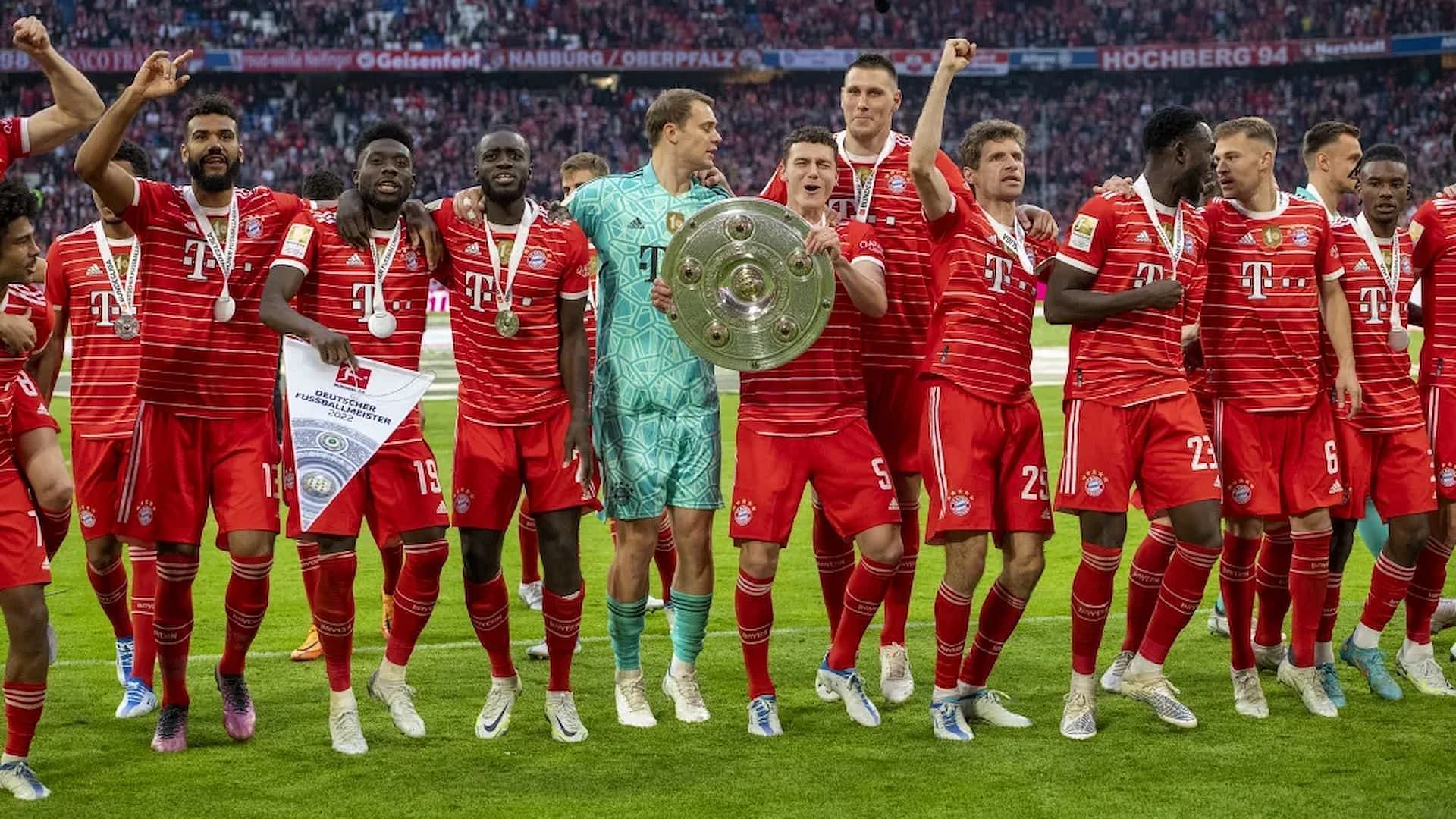 Bayern Munich after winning the Bundesliga in the 2022-23 season.