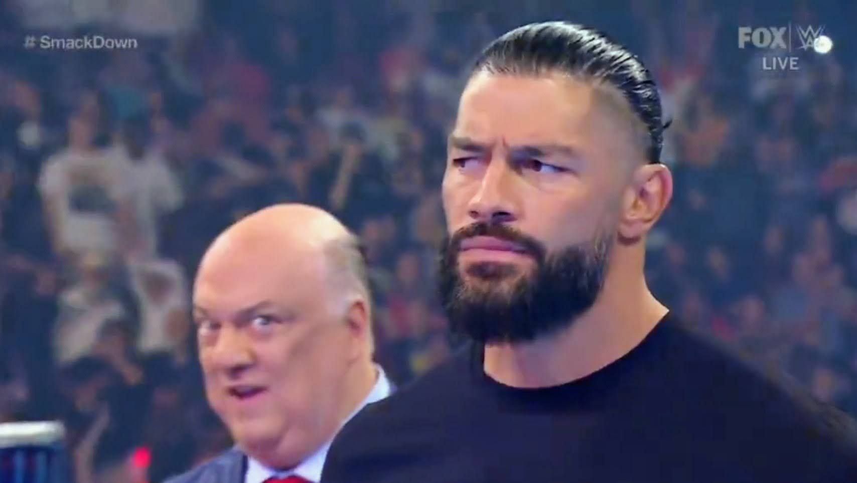 Paul Heyman (left) and Roman Reigns (right) in WWE