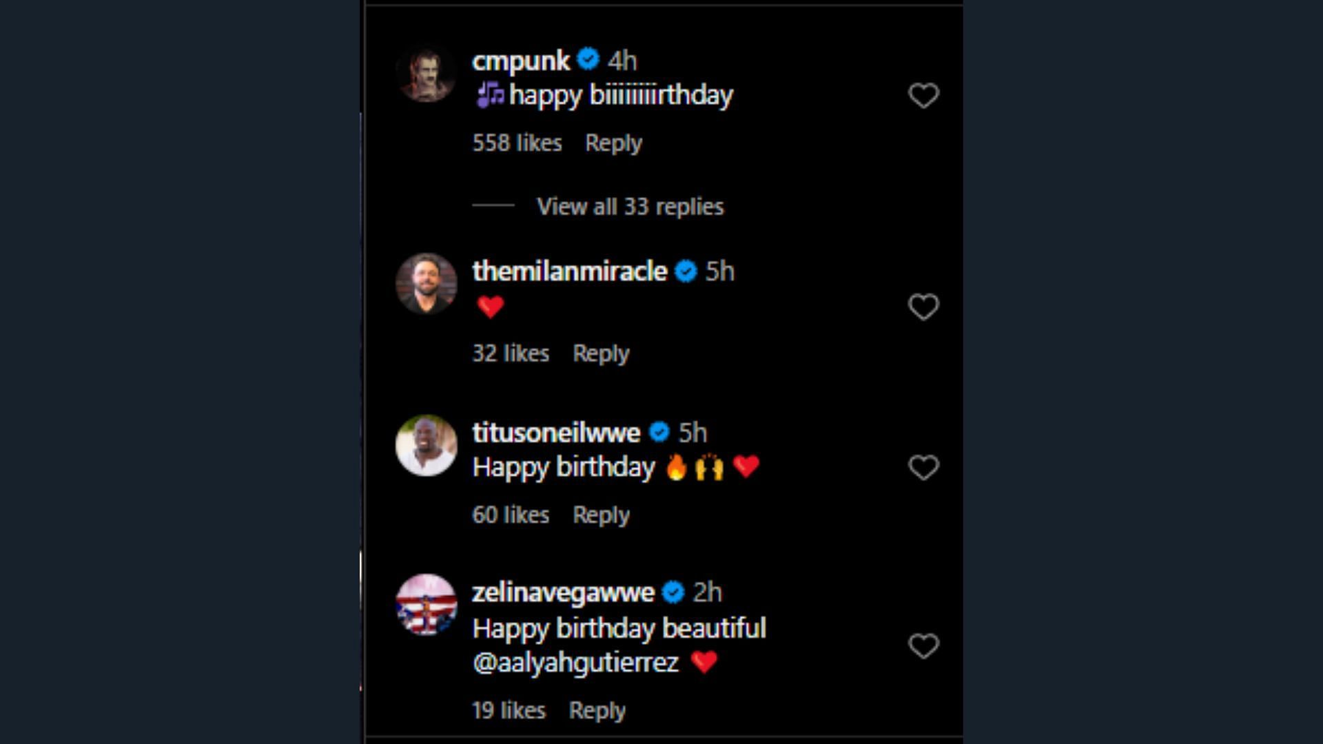 The stars all wished the young Mysterio a happy birthday