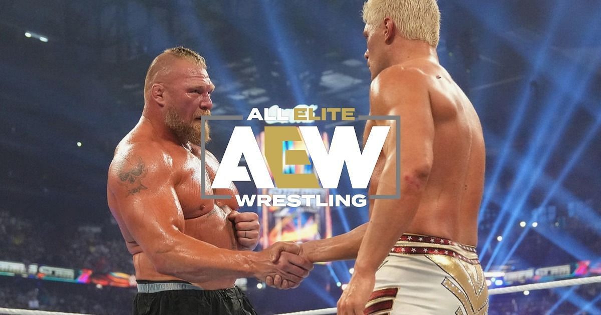 Brock Lesnar and Cody Rhodes at Summerslam 