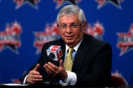 Former NBA Commissioner David Stern addresses the media.