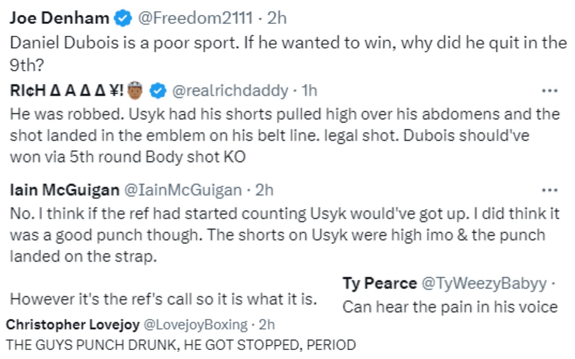 Boxing fans react to the low blow controversy at Usky vs. Dubois [Part 1]