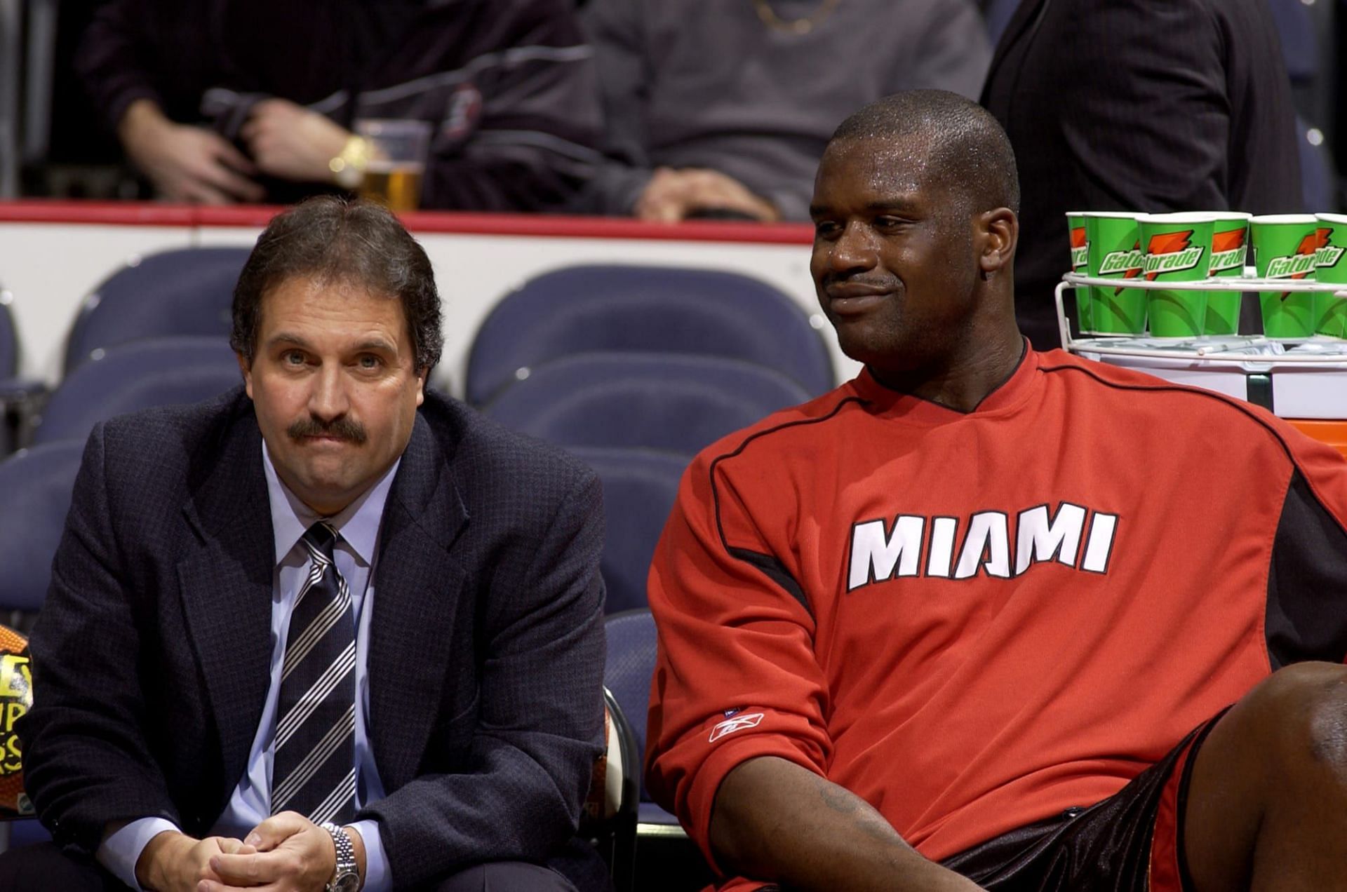 Miami Heat coach Stan Van Gundy with Shaquille O&#039;Neal in 2006