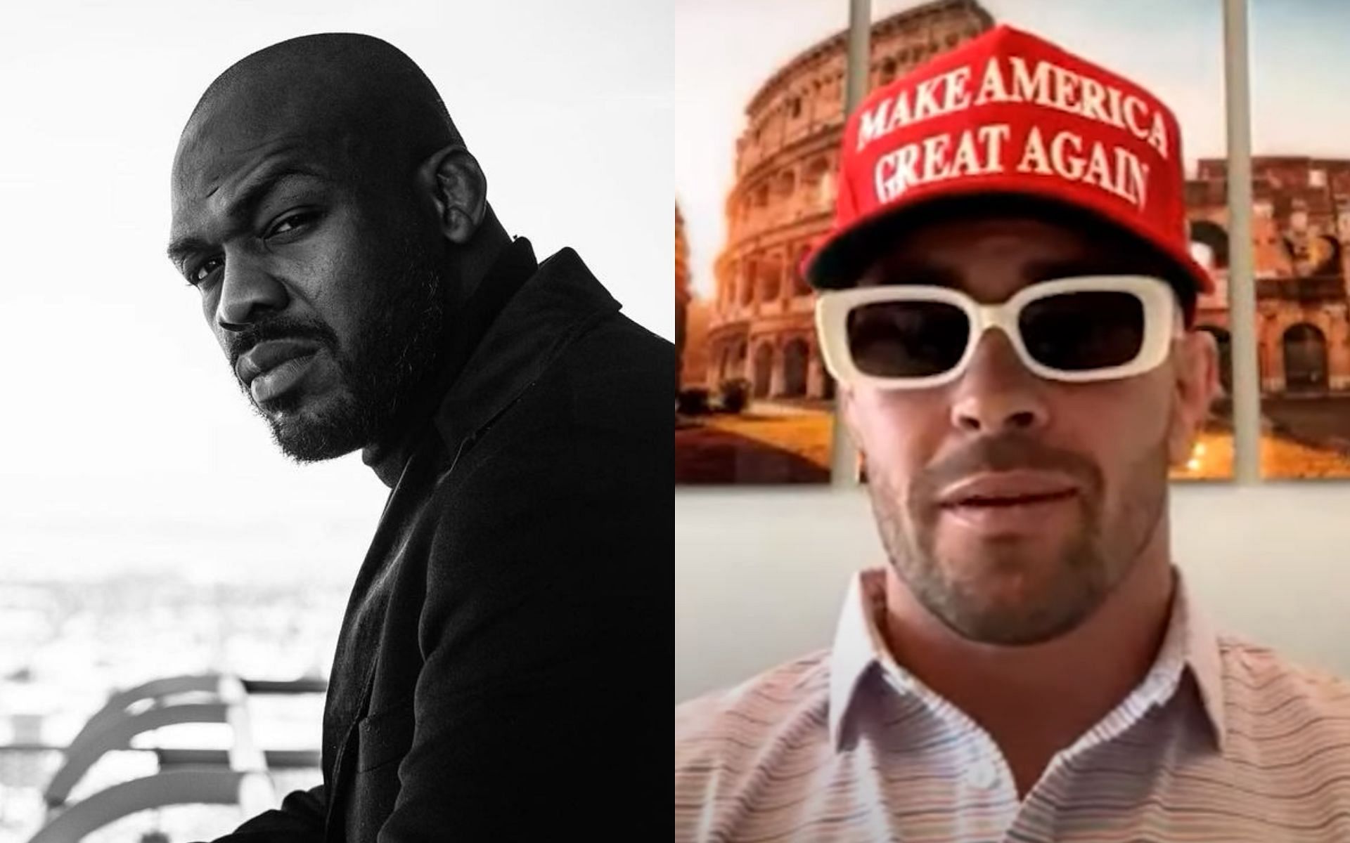 Jon Jones (Left) and Colby Covington (Right) [*Image courtesy: @jonnybones Instagram and Michael Bisping YouTube channel]