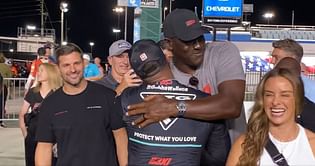 WATCH: 23XI Racing co-owner Michael Jordan congratulates Bubba Wallace for qualifying in the NASCAR playoffs for the very first time