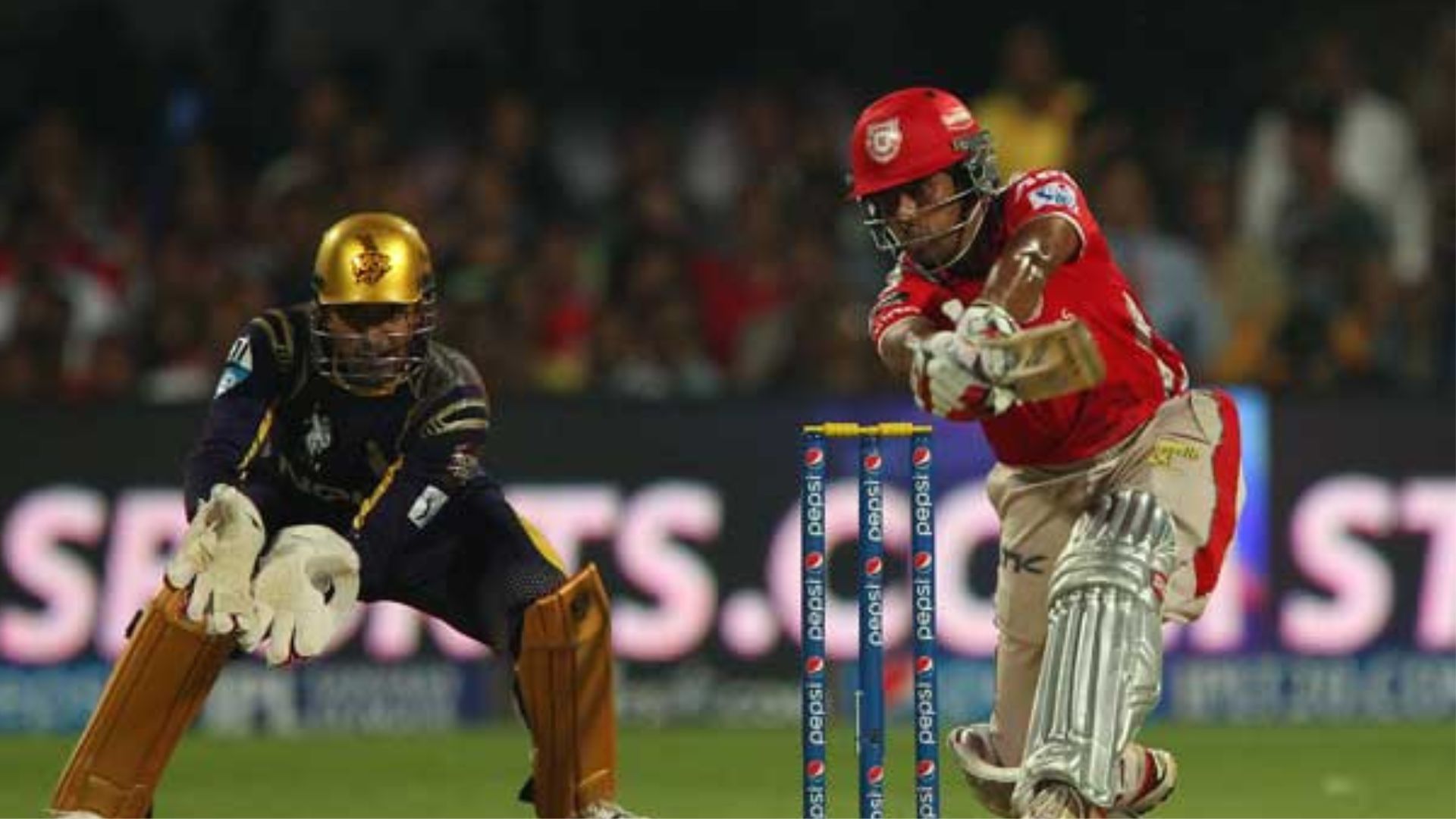 Wriddhiman Saha en route to his century against KKR in the 2014 IPL final