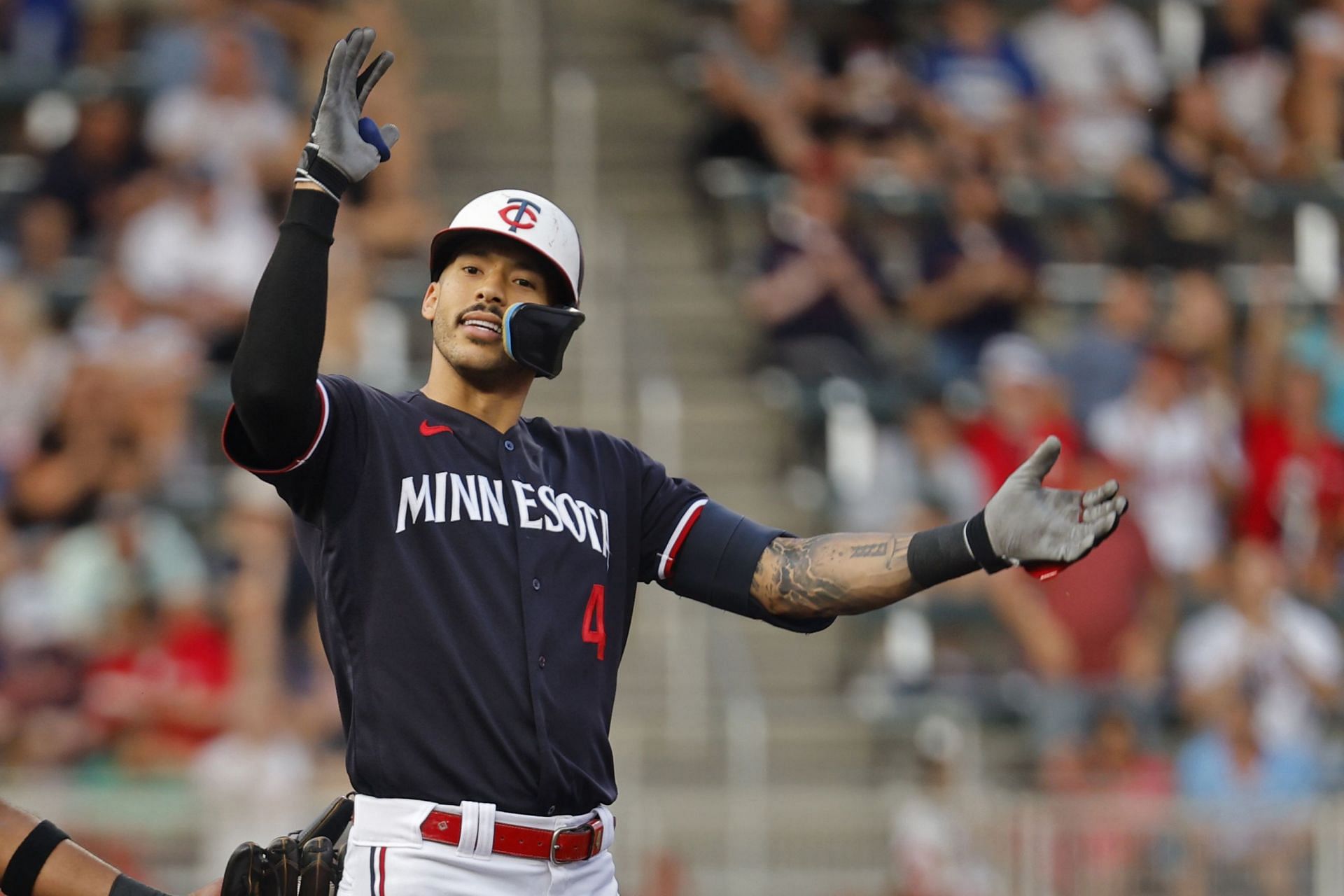 APOLLO MEDIA on X: Carlos Correa with a base hit in his first AB with the  Twins  / X