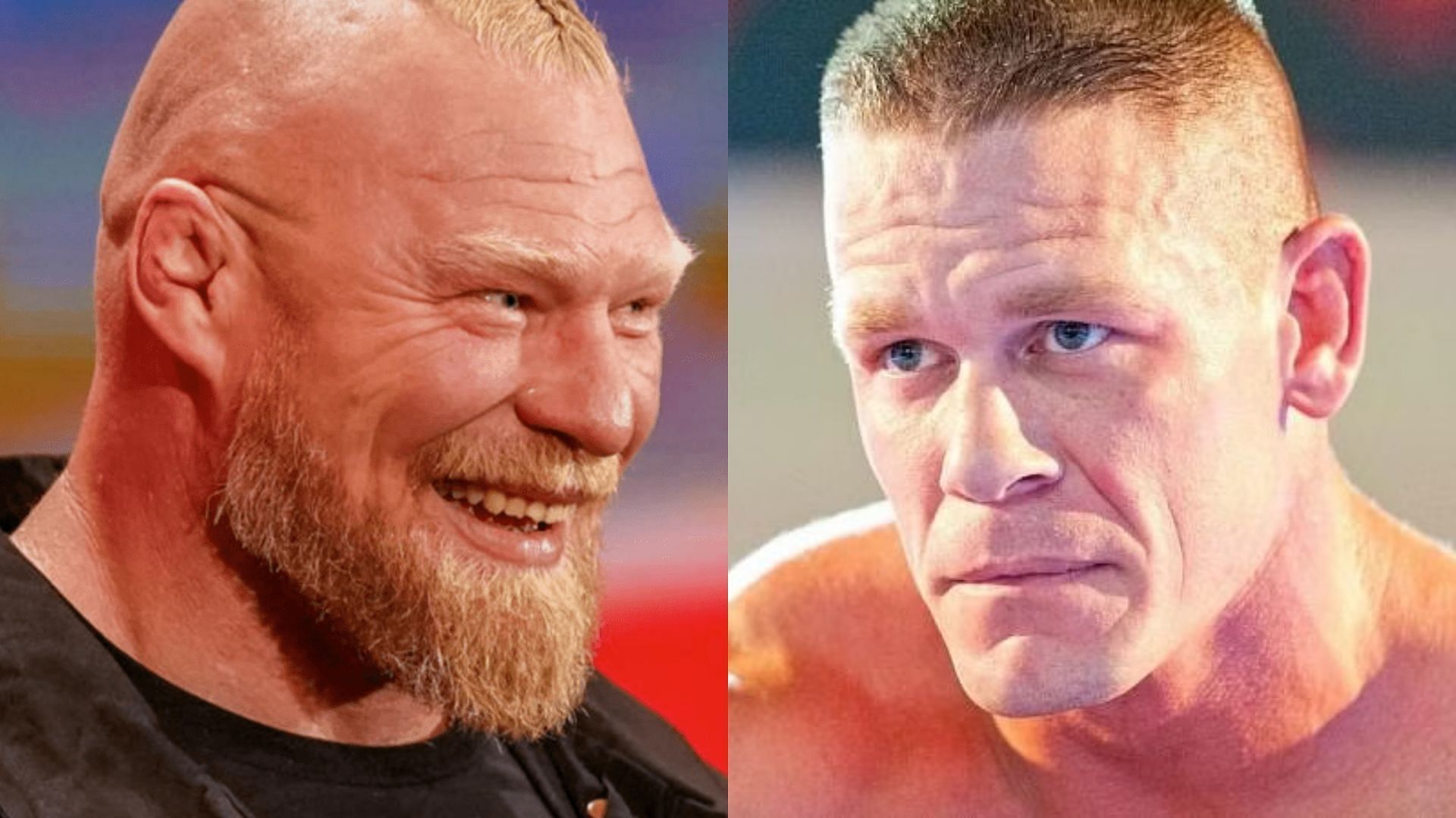 Former WWE rivals Brock Lesnar (left) and John Cena (right)